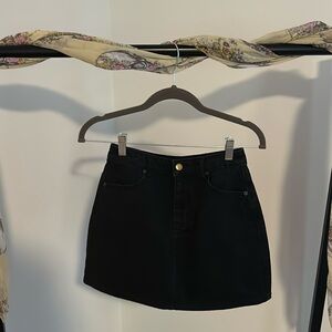 Black denim skirt